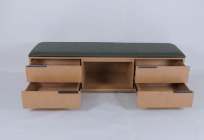 China Wooden Luxury Commercial Hotel Luggage Bench With Drawers for sale