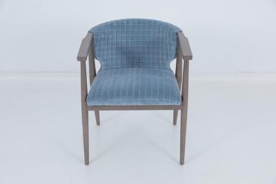 中国 Vintage Hospitality Dining Chairs Oak Blue Arm Chair 販売のため
