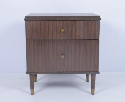 China Hotel Luxury Two Drawer Nightstand With Walnut Veneer for sale