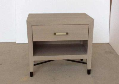 Chine Support gris en bois de nuit de couleur de dessus du placage HPL en bois de chêne, table de côté de lit à vendre