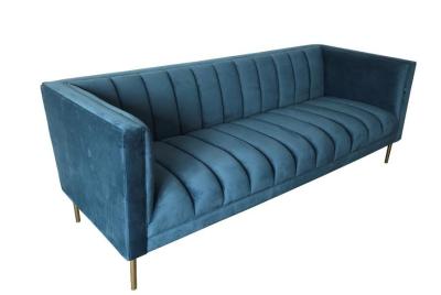 China Muebles azules 2018 de la tapicería de la tela del sofá del modelo nuevo para casarse el sofá de alquiler del metal en venta