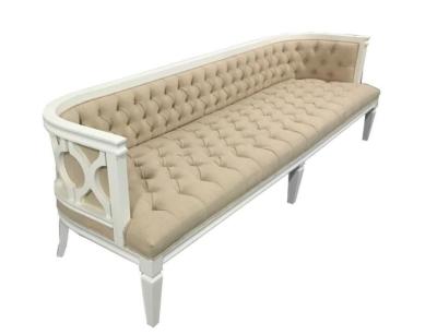 China Nature Oak Wood Chesterfield Corner Sofa , Chesterfield Couch White Finish Frame for sale