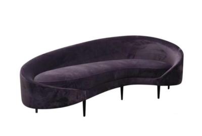 中国 2018新しい設計フランスの現代でき事の結婚の家具のソファーの紫色のビロードの生地のソファー 販売のため