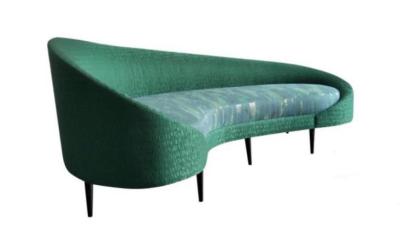 China 2018 new design french modern event wedding furniture sofa Green velvet fabric sofa for sale
