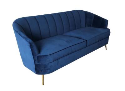 China 2018 New model blue couch velvet upholstery furniture for wedding rental sofa for sale