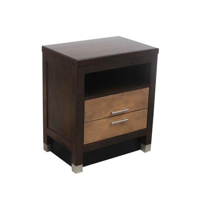 China American Style HPL Veneer Top Hotel Bedside Tables With Brass Golden Metal Legs for sale