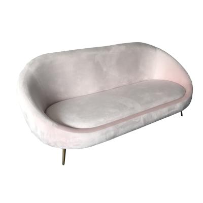 China Pink Couch Velvet Upholstery Sofa Living Room Furniture For Wedding Rental for sale