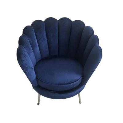 China Upholstery blue velvet sofa with stainless steel leg, event wedding metal chair for sale