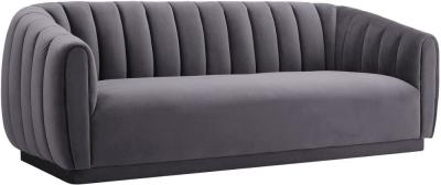 China Sofá gris de la sala de estar del terciopelo del recliner clásico de lujo europeo de los muebles en venta