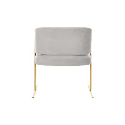 Chine Base d'or en laiton de meubles de tube à la maison en métal avec le tissu gris Copenhague de velours dinant la chaise à vendre
