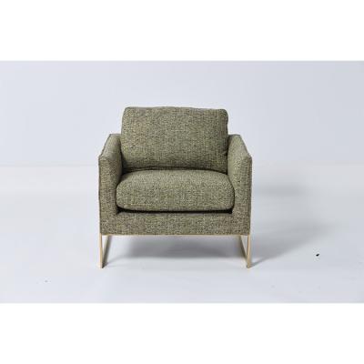 China Fashion Living Room Couches Natural Linen Material Fabric Green With Metal Base for sale