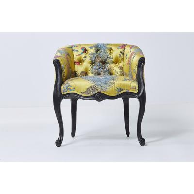 China Luxury Special Vintage Printing Fabric Modern Dining Room Chairs With Arms for sale