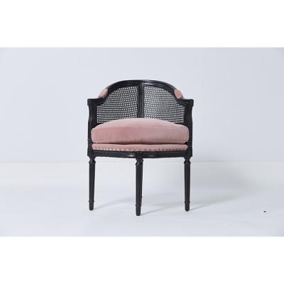 China Kiss Shape Modern Dining Room Chairs Lovely Pink Velvet With Black Solid Wood for sale