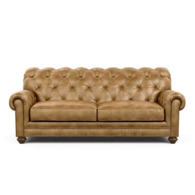 China Antique Style 3 Seater Sofa Chesterfield Tufted Sofa Set Genuine Leather Couch for sale