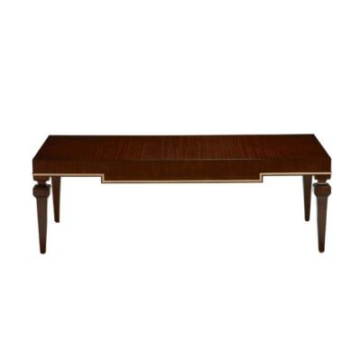 China Elegant Mahogany Solid Modern Wood Coffee Table With Neoclassical Decorations for sale