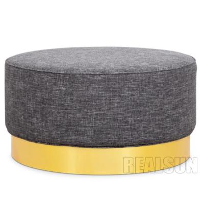 China American Style Nisco Round Upholstered Ottoman With Fabric Cover And Memory Foam for sale