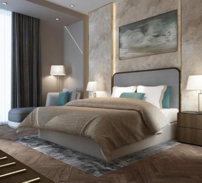 中国 ドバイの高級ホテル様式の寝室の家具のモダンなデザインの金属フレーム 販売のため