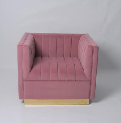 China Modern Single Living Room Velvet Tufted Couch for sale