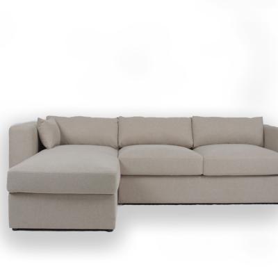 China Contemporary 3 Seater L Shape Fabric White Velvet Sectional Sofa for sale