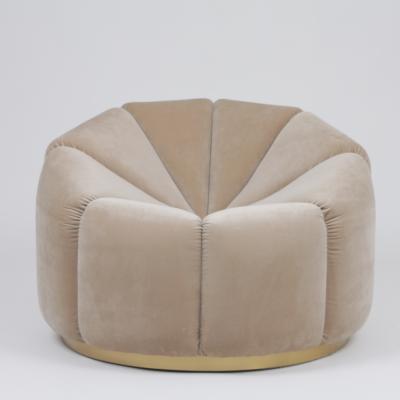 China Ocio Sofa With Metal Base de la calabaza del terciopelo de los muebles de la sala de estar solo en venta