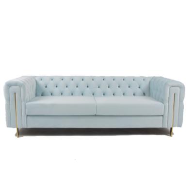 China Velvet Fabric 3 Seater Button Texture Living Room Sofa for sale