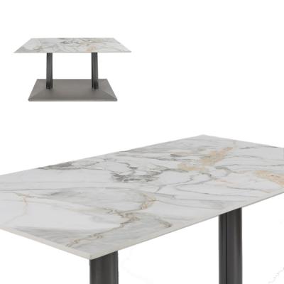 China Luxury Square OEM Marble Pedestal Dining Table for sale