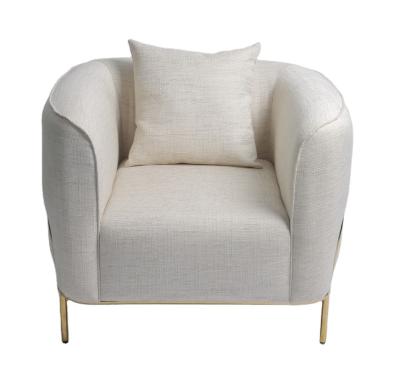 China fabric 89*85*90CM Upholstered Lounge Chair With Gold Stainless Steel for sale