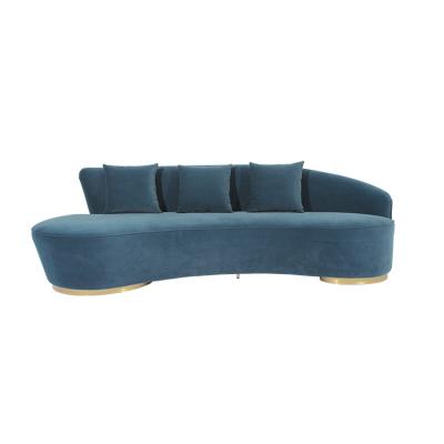 China EPE Wrapped Velvet Modern Fabric Sofa With Stainless Steel Base for sale