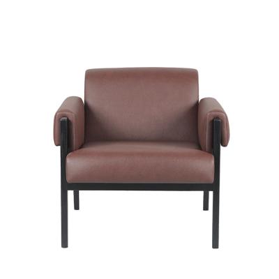 China Hotel Furniture Set PU Leather Metal Frame Occasional Chair Height 73cm for sale