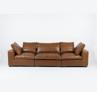 China Cow Leather 3 Seater  Modern Leather Sofa Set For Living Room for sale