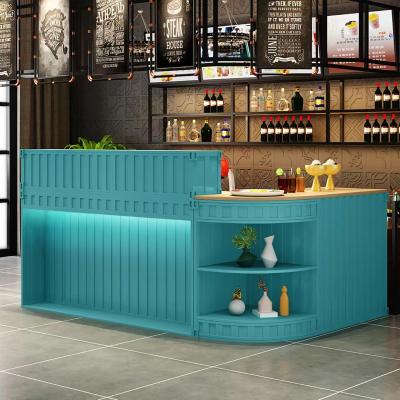 China Iron Type Arc Modeling Modern Bar Counter Custom Made for sale