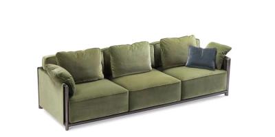 China Metal Frame Living Room Sofa With Button Tufted Fully Upholstery for sale