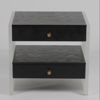 China Solid Walnut Hotel Bedside Tables With Elegant Lucite Sideboard for sale
