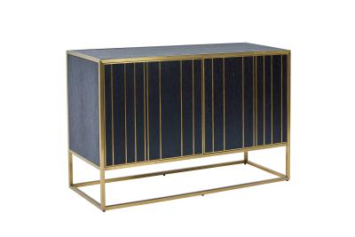 China Gold Stainless Steel Double Doors Metal Console Cabinet Luxury Style for sale