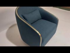 Modern Comfortable Blue Fabric Single Armchair Sofa For Living Room