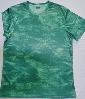 China S To XL Quick Dry Lightweight Green Round Neck T Shirt Allover Print for sale