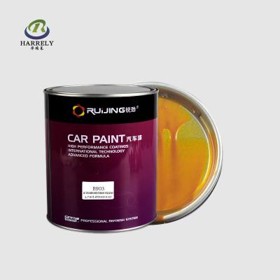 China Transparent Auto Refinishing Paint , ISO14001 Iron Yellow 1K Automotive Paint for sale