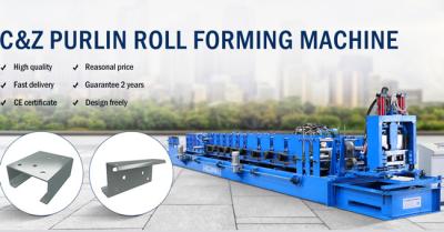 China Hydraulic Cut C Z Purlin Roll Forming Machine , Full Automatic Z Purlin Making Machine for sale
