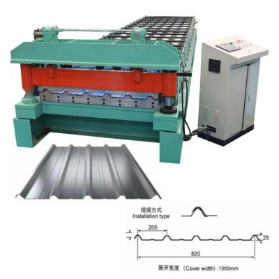 China Trapezoidal Metal Roofing Sheet Roll Forming Machine For Zinc Color Steel Ibr Tile for sale