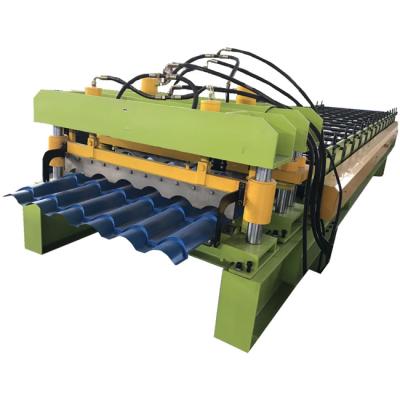 China CE Glazed Tile Roll Forming Machine Color Steel Metal Roof Tile Machine for sale