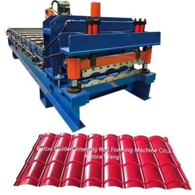 China Metal Roof Glazed Tile Roll Forming Machine With 13 Roller Station for sale