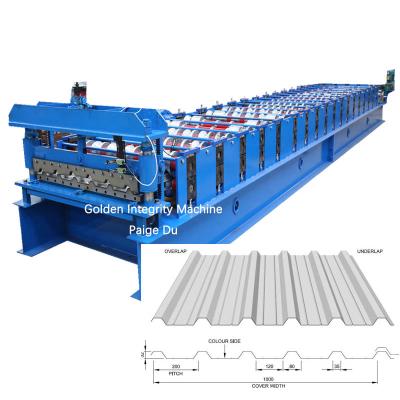 China 1.5mm 18 Forming Steps IBR Trapezoidal Roofing Sheet Roll Forming Machine for sale