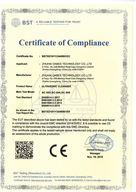 CE - Zhuhai Oabes Technology Co., Ltd.