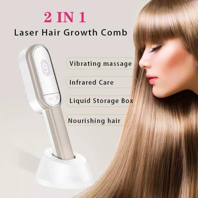 China New Metal Teeth Design Hair Loss Treatment Ems Laser Vibration Massage Electric Hair Regrowth Comb With Liquid Guide for sale