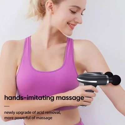 China Massage Gun Deep Tissue,Unique double massage head design,Muscle Percussion Black Massager Guns for sale