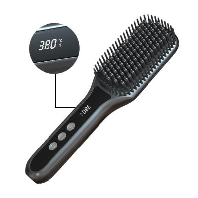 China Inteligent Hair Straightener Comb Heating Negative Ion Curling Brush for sale