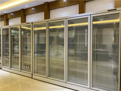 China Vertical glass door commercial supermarket refrigerator frozen food display display freezer for sale