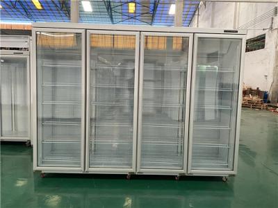 China Auto defrost Commercial display showcase freezer with heating glass vertical deep freezer for sale