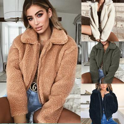 China Wholesale New 2018 fashion women turn-down collar winter warm woolen coats (C18723) for sale