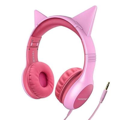 Китай Связанные проволокой складные наушники уха кота (предохранение от слуха в форме рычаг, свет СИД, аудио 3.5mm поднимает домкратом, соответствующий для детей) продается